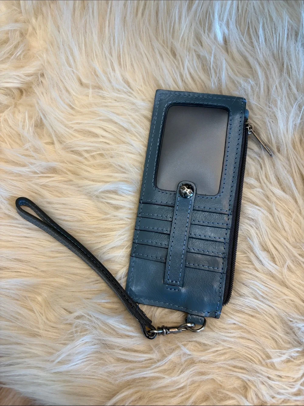Patricia Nash Teal Leather Wristlet Card Organizer